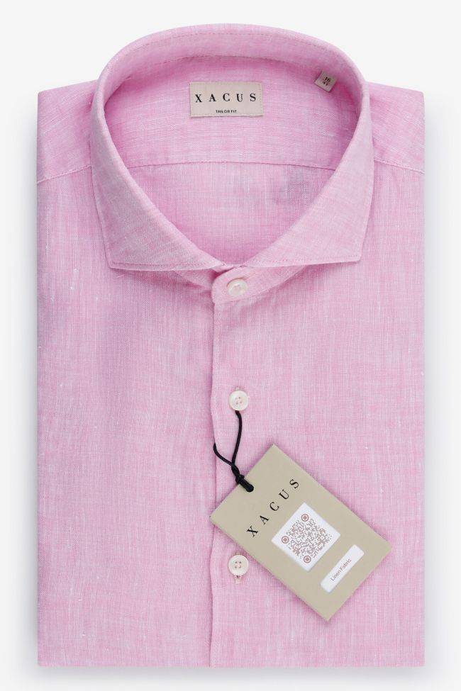 xacus Hemd Herren Xacus Regular Einfarbig 100% Leinen kragen Französisch Lange Ärmel