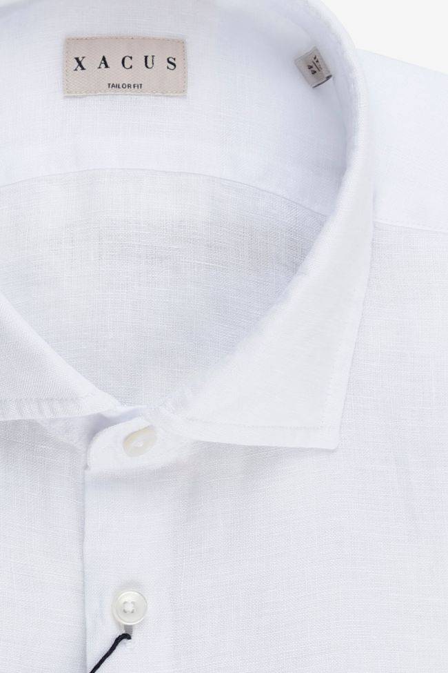 Xacus Hemd Herren Xacus Regular Einfarbig 100% Leinen Kragen Französisch Lange Ärmel