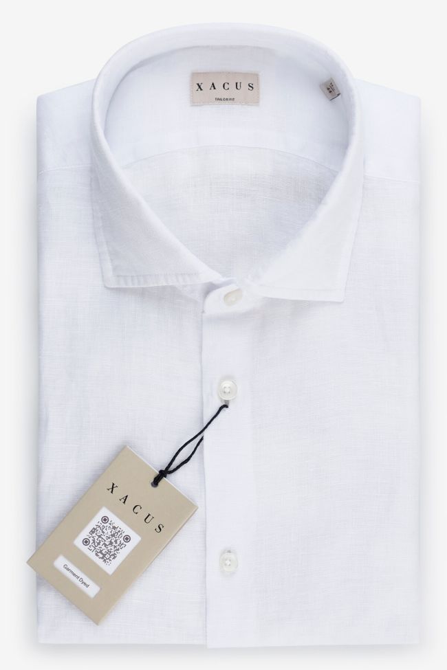 xacus Hemd Herren Xacus Regular Einfarbig 100% Leinen kragen Französisch Lange Ärmel
