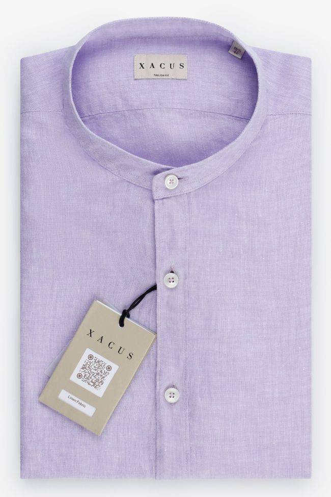 xacus Hemd Herren Xacus Regular Einfarbig 100% Leinen kragen Französisch Lange Ärmel