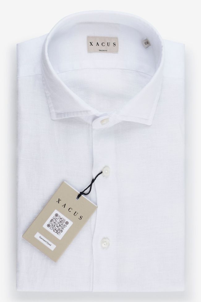 xacus Hemd Herren Xacus Regular Einfarbig 100% Leinen kragen Französisch Lange Ärmel