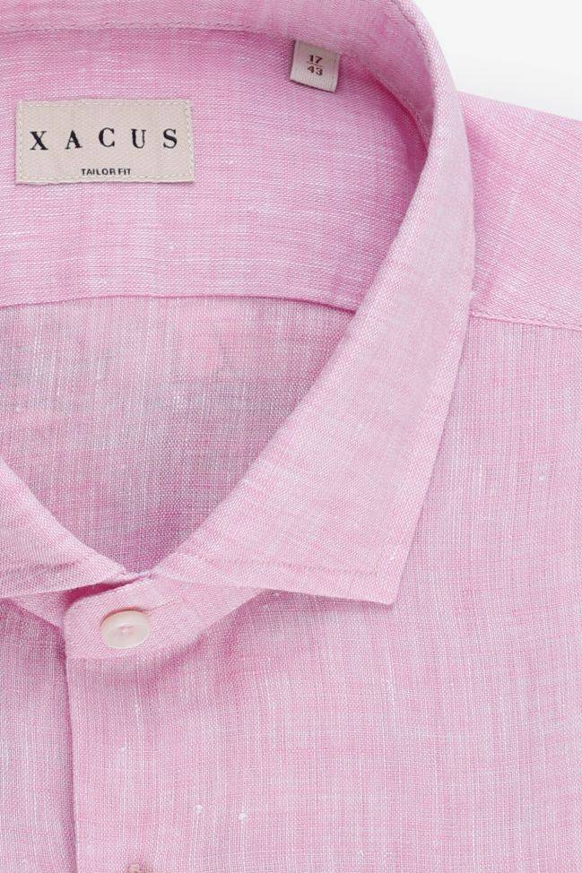 Xacus Hemd Herren Xacus Regular Einfarbig 100% Leinen Kragen Französisch Lange Ärmel