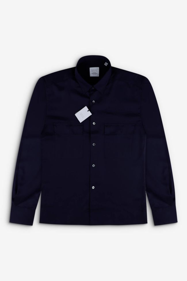 xacus Hemd Herren Xacus Regular Einfarbig 100% Lyocell kragen Französisch Lange Ärmel