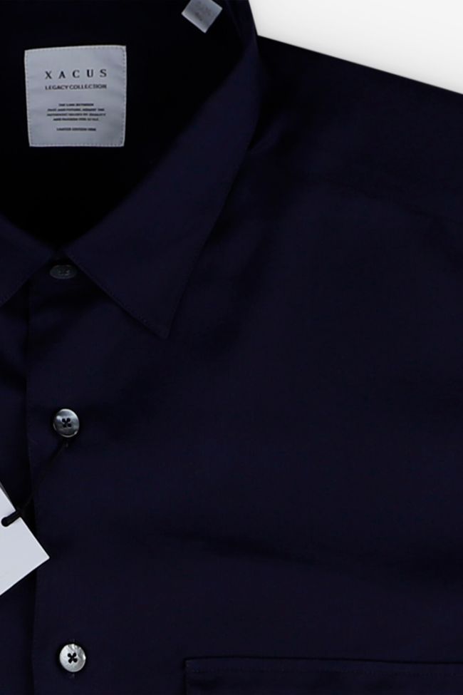 Xacus Hemd Herren Xacus Regular Einfarbig 100% Lyocell Kragen Französisch Lange Ärmel