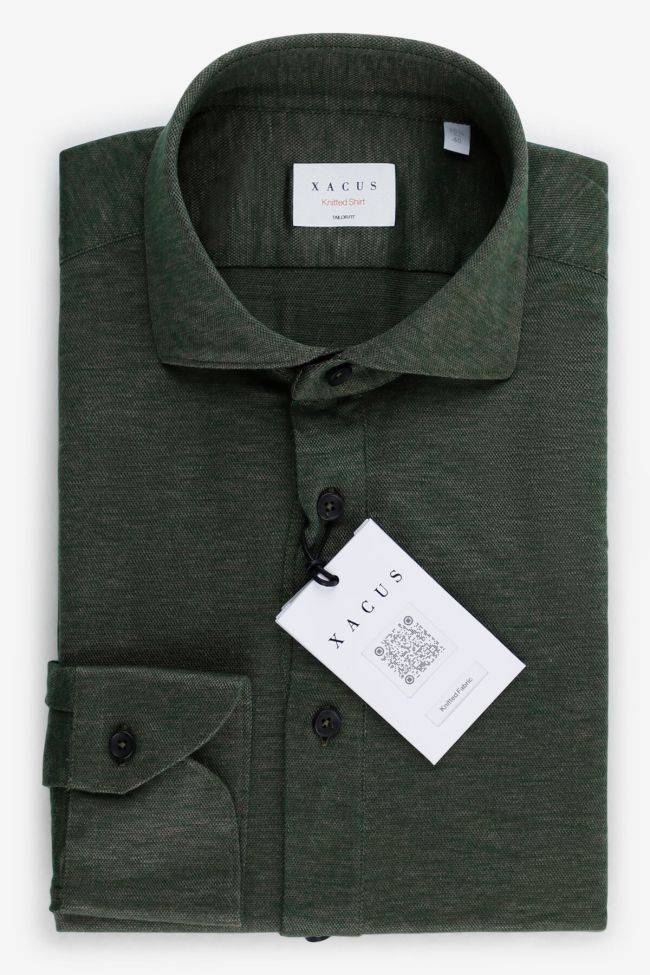 Xacus Hemd Herren Xacus Regular Einfarbig 37% Cotton 63% Lyocell Kragen Französisch Lange Ärmel