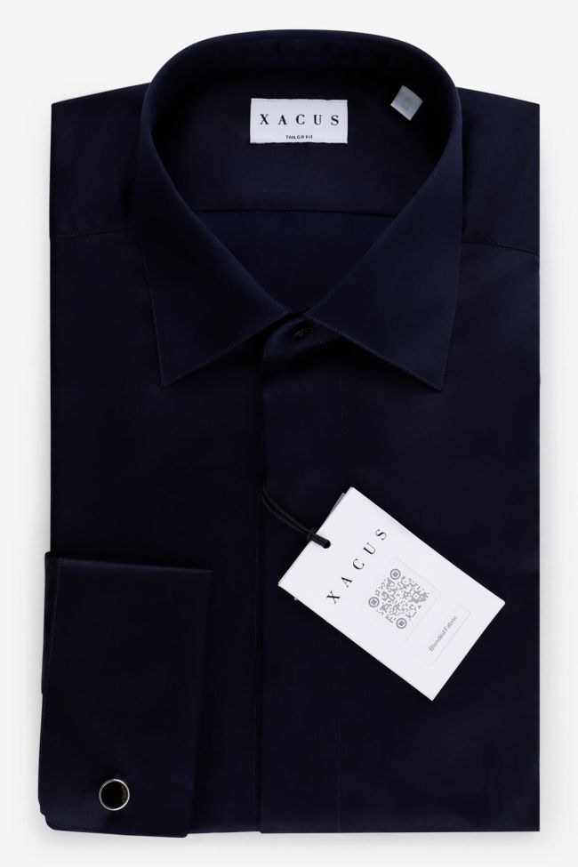 xacus Hemd Herren Xacus Regular Einfarbig 50% seda 550% Seide 50% Baumwolle 0% algodón kragen Italienisch Lange Ärmel