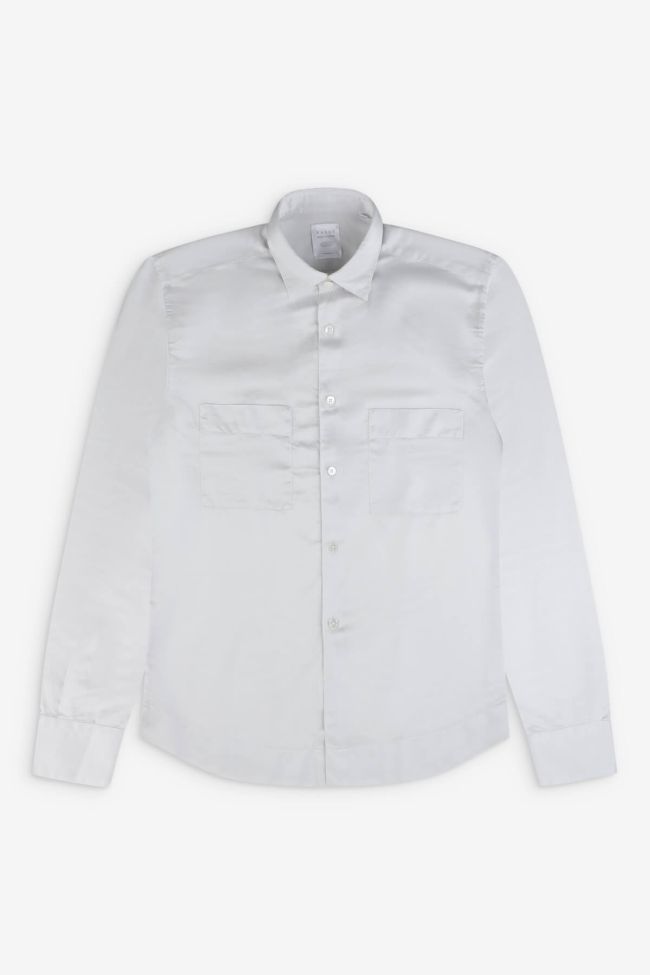 Xacus Hemd Herren Xacus Regular Einfarbig 70% Baumwolle 30% Seide Kragen Italienisch Lange Ärmel