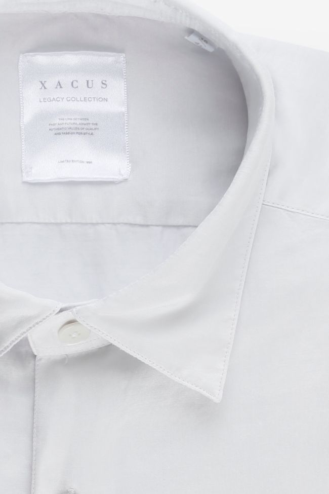 Xacus Hemd Herren Xacus Regular Einfarbig 70% Baumwolle 30% Seide Kragen Italienisch Lange Ärmel