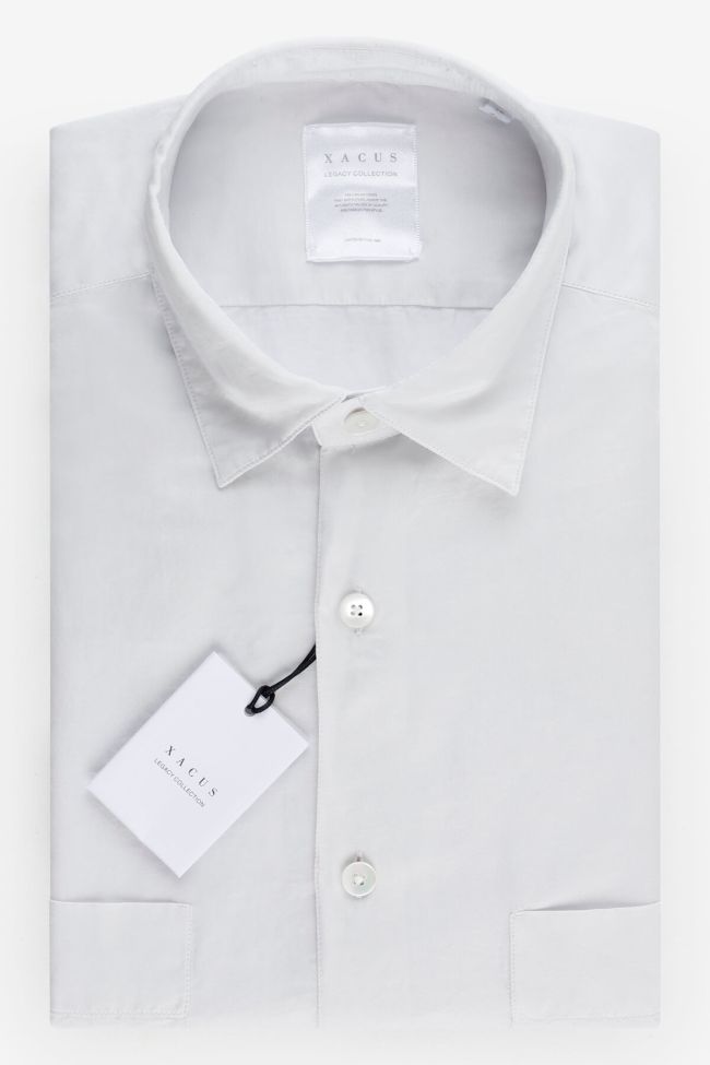 xacus Hemd Herren Xacus Regular Einfarbig 70% Baumwolle 30% Seide kragen Italienisch Lange Ärmel