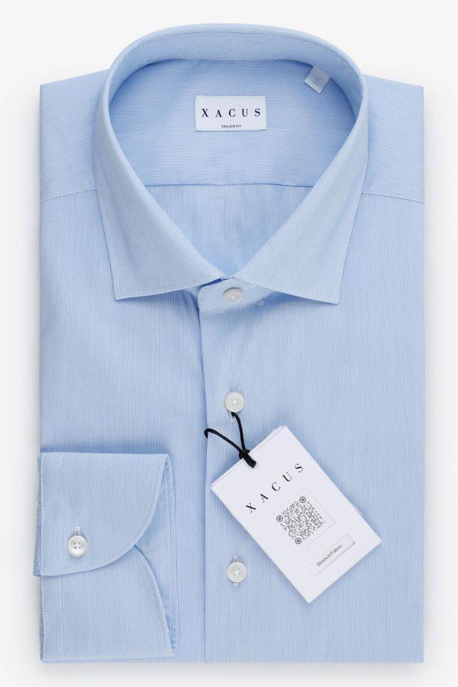 Xacus Hemd Herren Xacus Regular Einfarbig 72% Baumwolle 3% Elastan 25% Pa Kragen Französisch Lange Ärmel