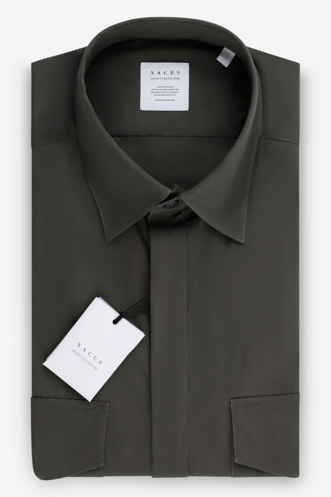 xacus Hemd Herren Xacus Regular Einfarbig 72% Baumwolle 3% elastan 25% pa kragen Italienisch Lange Ärmel
