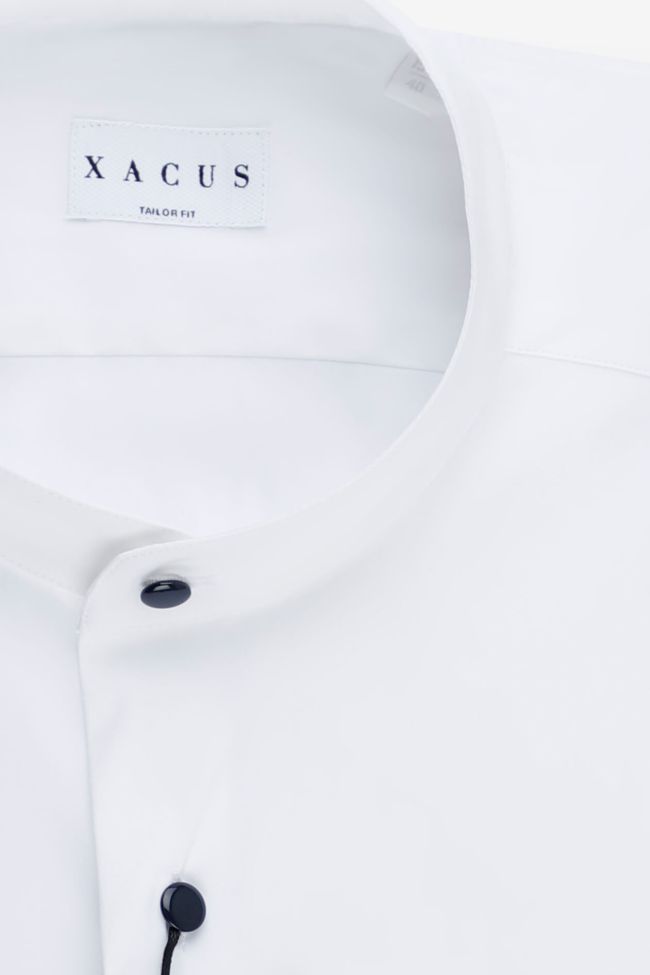 Xacus Hemd Herren Xacus Regular Einfarbig 75% Cotton 22% Pa 3% Ea Kragen Mandarinkragen Lange Ärmel