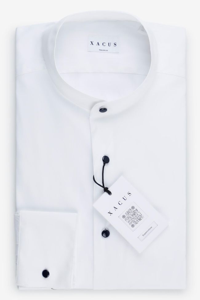 xacus Hemd Herren Xacus Regular Einfarbig 75% cotton 22% pa 3% ea kragen Mandarinkragen Lange Ärmel