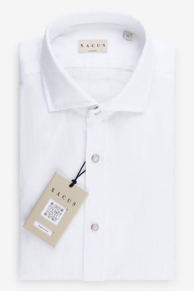 xacus Hemd Herren Xacus Regular Einfarbig 76% cotton 24% linen kragen Französisch Lange Ärmel