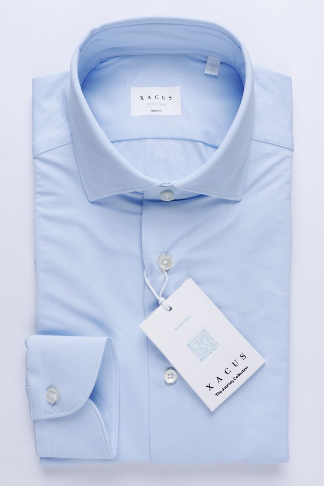 xacus Hemd Herren Xacus Regular Einfarbig 85% poliammide 15% elastam kragen Französisch Lange Ärmel