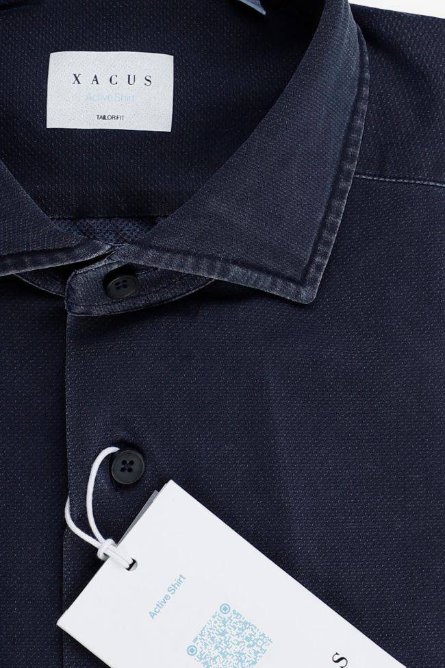 Xacus Hemd Herren Xacus Regular Einfarbig 86% Poliammide 14% Elastan Kragen Französisch Lange Ärmel