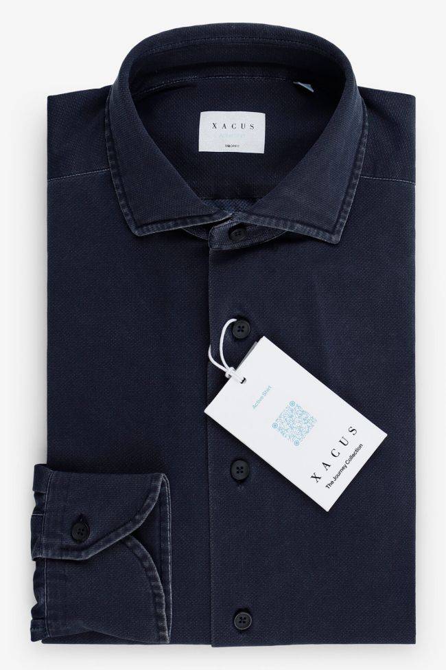 xacus Hemd Herren Xacus Regular Einfarbig 86% poliammide 14% elastan kragen Französisch Lange Ärmel