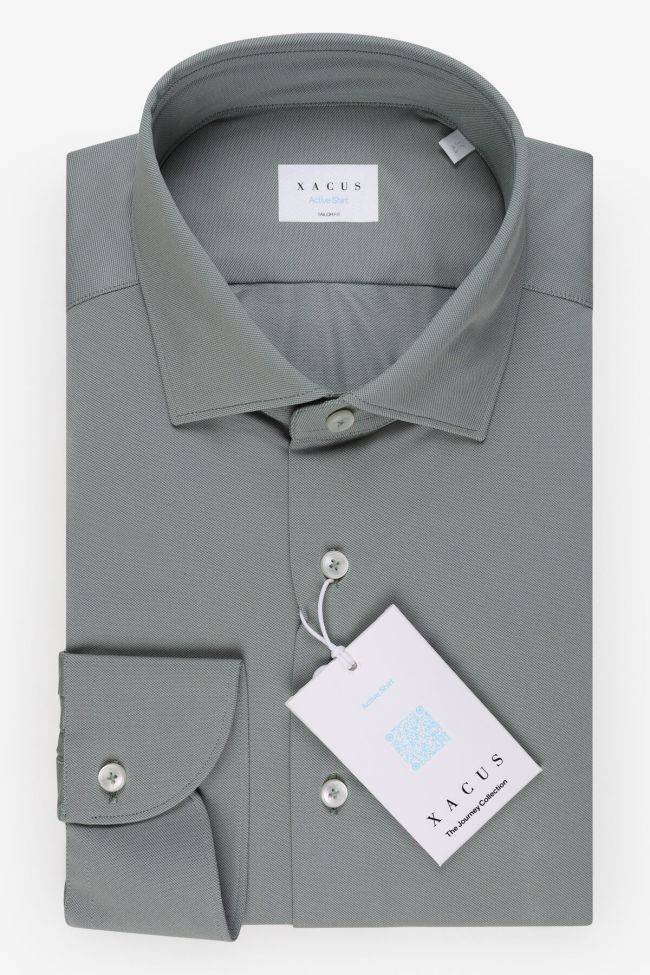 xacus Hemd Herren Xacus Regular Einfarbig 86% poliammide 14% elastan kragen Französisch Lange Ärmel