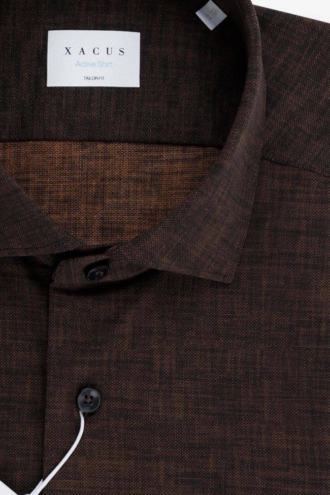 Xacus Hemd Herren Xacus Regular Einfarbig 86% Polyamide 14% Elastane Kragen Französisch Lange Ärmel