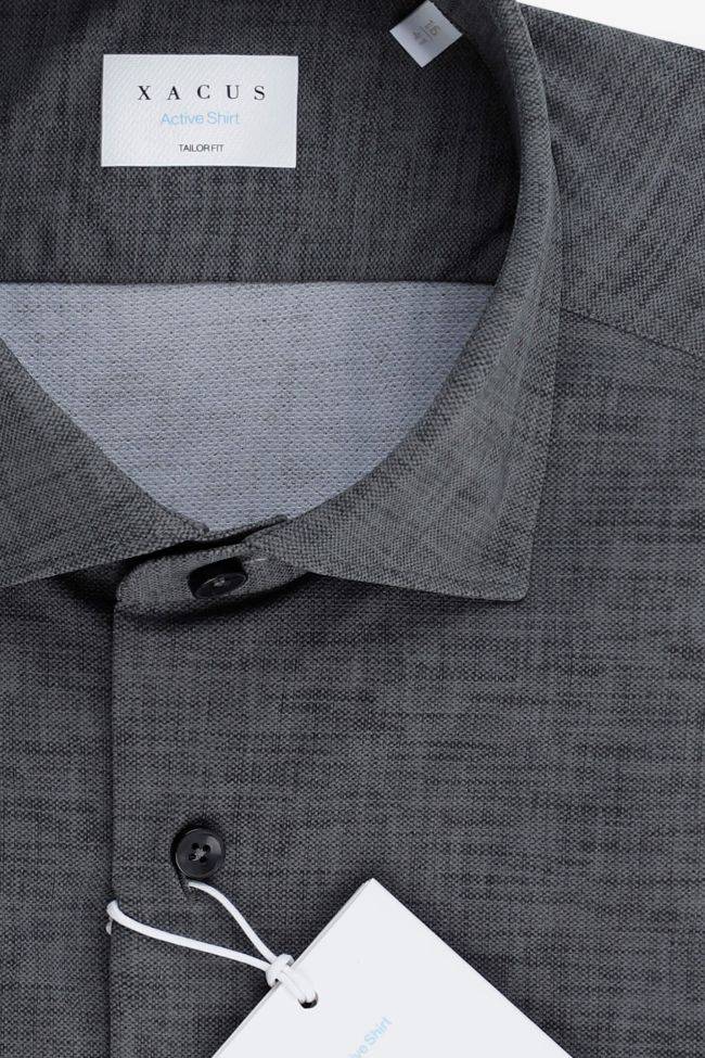 Xacus Hemd Herren Xacus Regular Einfarbig 86% Polyamide 14% Elastane Kragen Französisch Lange Ärmel