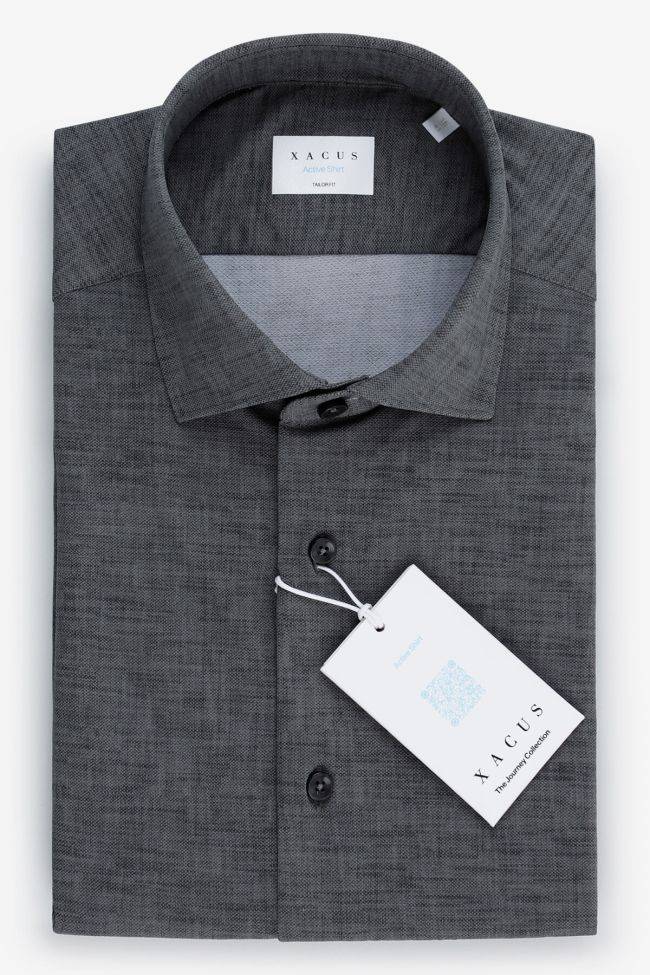 xacus Hemd Herren Xacus Regular Einfarbig 86% polyamide 14% elastane kragen Französisch Lange Ärmel