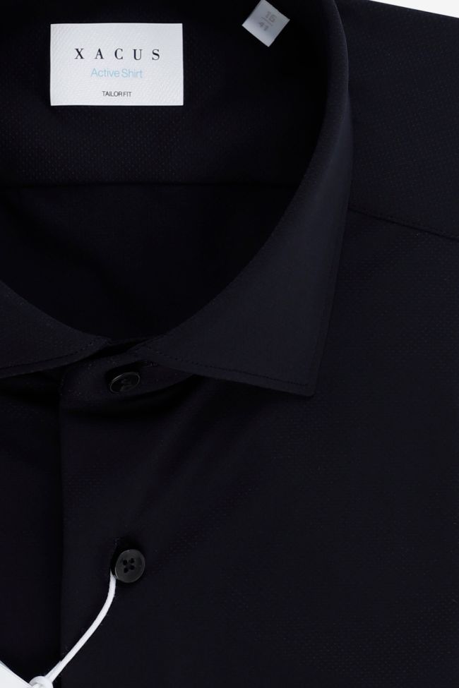 Xacus Hemd Herren Xacus Regular Einfarbig 86% Polyamide 14% Elastane Kragen Französisch Lange Ärmel