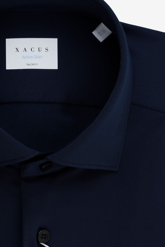 Xacus Hemd Herren Xacus Regular Einfarbig 86% Polyamide 14% Elastane Kragen Französisch Lange Ärmel