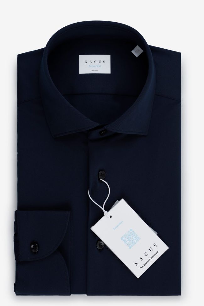 xacus Hemd Herren Xacus Regular Einfarbig 86% polyamide 14% elastane kragen Französisch Lange Ärmel