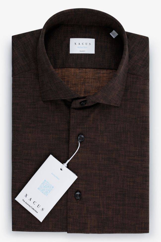 xacus Hemd Herren Xacus Regular Einfarbig 86% polyamide 14% elastane kragen Französisch Lange Ärmel