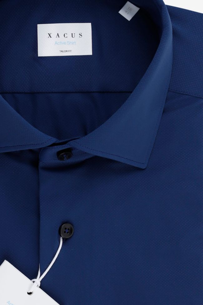 Xacus Hemd Herren Xacus Regular Einfarbig 87% Poliammide 13% Elastan Kragen Französisch Lange Ärmel