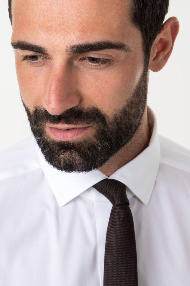 Xacus Hemd Herren Xacus Regular Einfarbig 96% Baumwolle 4% Elastan Kragen Französisch Lange Ärmel