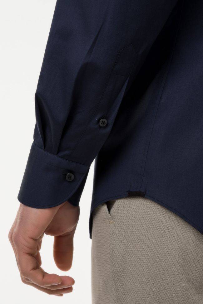 Xacus Hemd Herren Xacus Regular Einfarbig 96% Baumwolle 4% Elastan Kragen Französisch Lange Ärmel