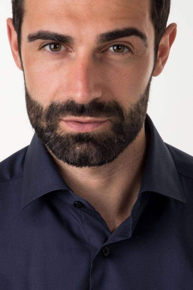 Xacus Hemd Herren Xacus Regular Einfarbig 96% Baumwolle 4% Elastan Kragen Französisch Lange Ärmel