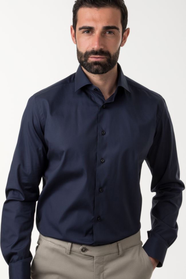 xacus Hemd Herren Xacus Regular Einfarbig 96% Baumwolle 4% elastan kragen Französisch Lange Ärmel