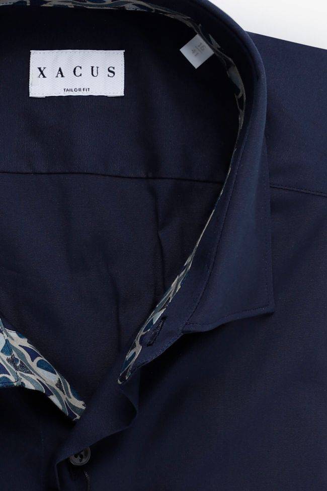 Xacus Hemd Herren Xacus Regular Einfarbig 96% Baumwolle 4% Elastan Kragen Französisch Lange Ärmel