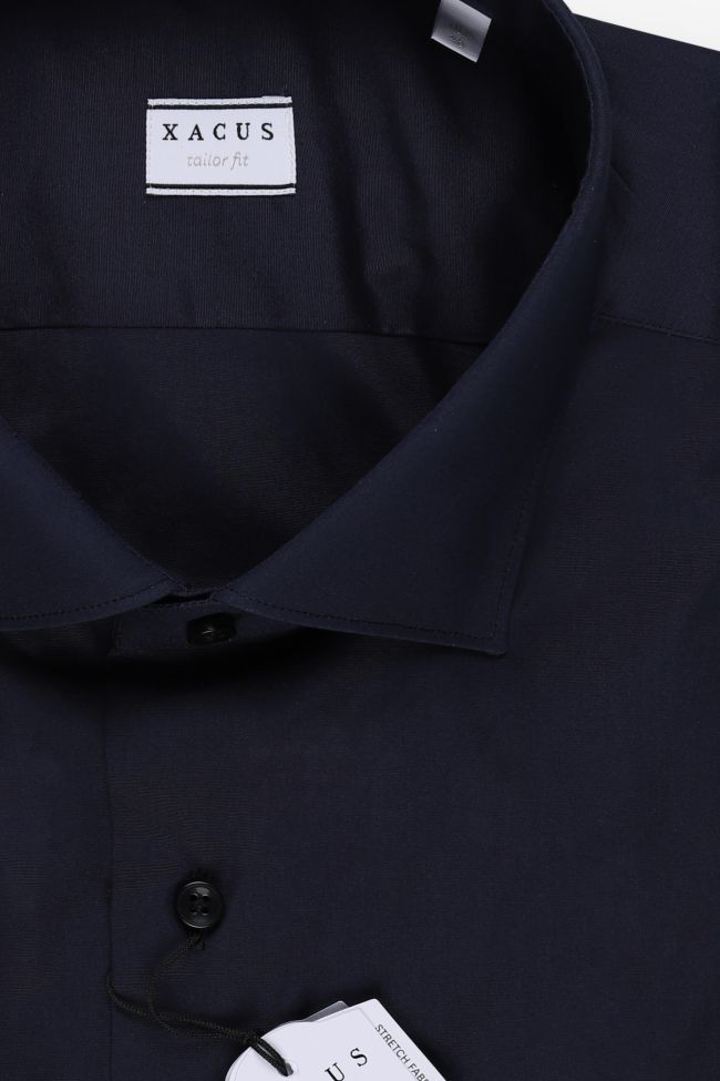 Xacus Hemd Herren Xacus Regular Einfarbig 96% Baumwolle 4% Elastan Kragen Italienisch Lange Ärmel