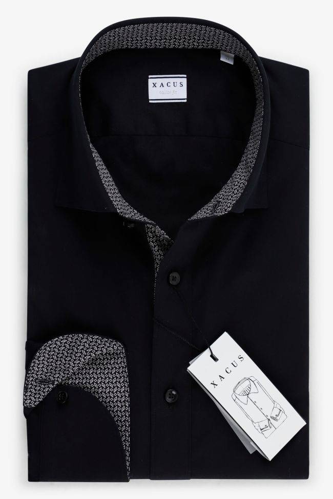 Xacus Hemd Herren Xacus Regular Einfarbig 96% Baumwolle 4% Elastan Kragen Französisch Lange Ärmel