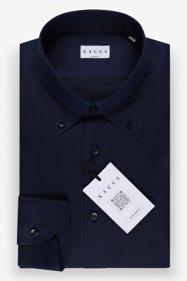 xacus Hemd Herren Xacus Regular Einfarbig 96% Baumwolle 4% elastan kragen Button-Down Lange Ärmel