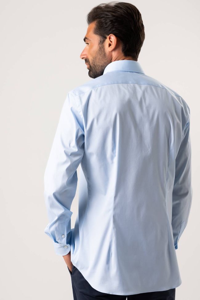 Xacus Hemd Herren Xacus Regular Einfarbig 96% Baumwolle 4% Elastan Kragen Französisch Lange Ärmel