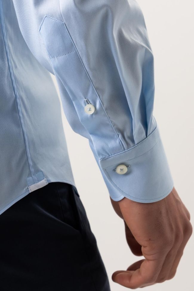 Xacus Hemd Herren Xacus Regular Einfarbig 96% Baumwolle 4% Elastan Kragen Französisch Lange Ärmel