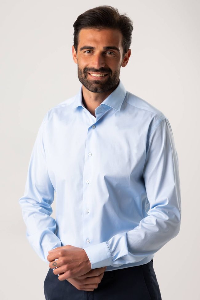 xacus Hemd Herren Xacus Regular Einfarbig 96% Baumwolle 4% elastan kragen Französisch Lange Ärmel