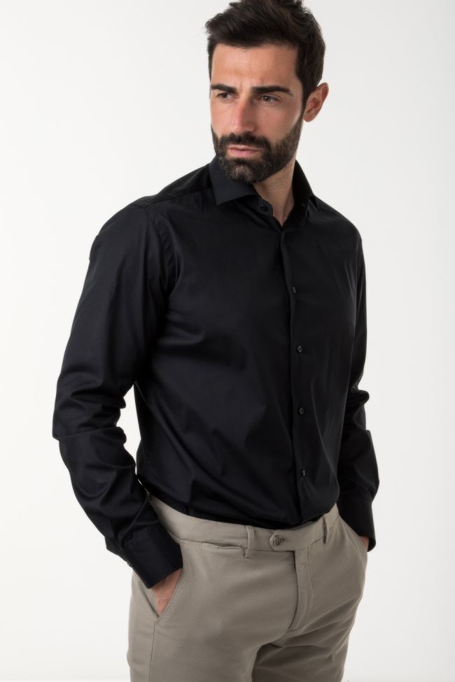 xacus Hemd Herren Xacus Regular Einfarbig 96% Baumwolle 4% elastan kragen Französisch Lange Ärmel