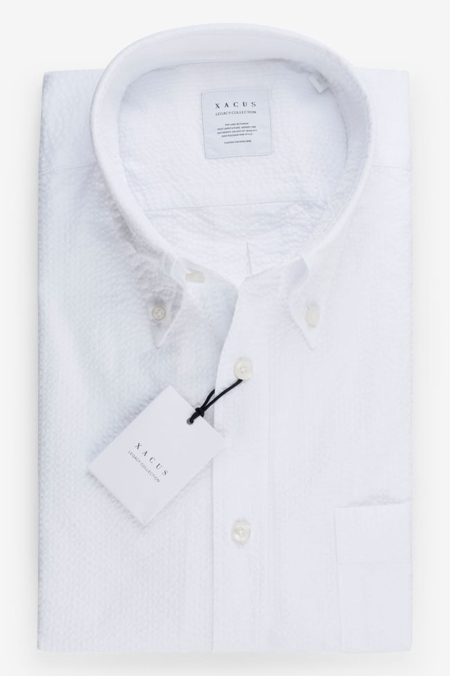 Xacus Hemd Herren Xacus Regular Einfarbig 98% Cotton 2% Elastan Kragen Button-Down Lange Ärmel