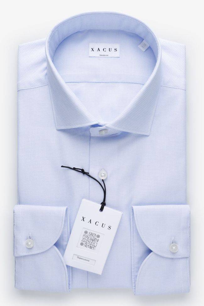 xacus Hemd Herren Xacus Regular Halb Unifarben 100% Baumwolle kragen Französisch Lange Ärmel