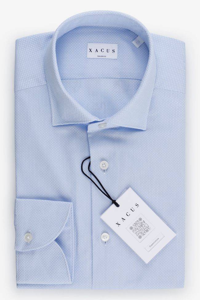 xacus Hemd Herren Xacus Regular Halb Unifarben 100% Baumwolle kragen Französisch Lange Ärmel