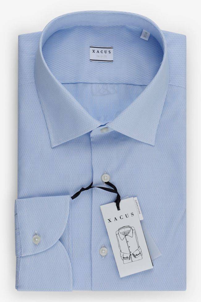 xacus Hemd Herren Xacus Regular Halb Unifarben 100% Baumwolle kragen Italienisch Lange Ärmel