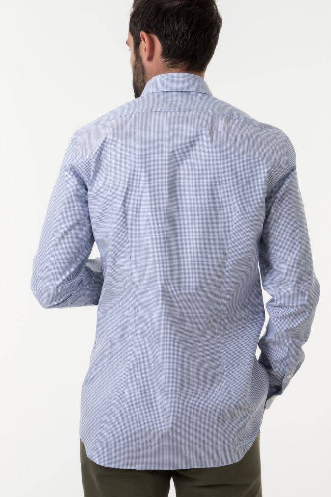 Xacus Hemd Herren Xacus Regular Halb Unifarben 100% Baumwolle Kragen Italienisch Lange Ärmel