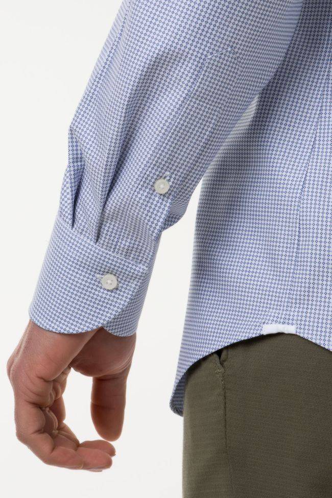 Xacus Hemd Herren Xacus Regular Halb Unifarben 100% Baumwolle Kragen Italienisch Lange Ärmel