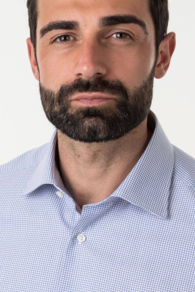 Xacus Hemd Herren Xacus Regular Halb Unifarben 100% Baumwolle Kragen Italienisch Lange Ärmel