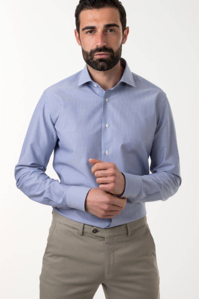 xacus Hemd Herren Xacus Regular Halb Unifarben 100% Baumwolle kragen Französisch Lange Ärmel